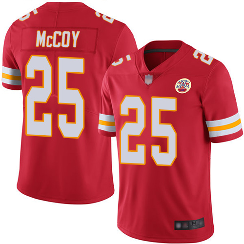 Men Kansas City Chiefs #25 McCoy LeSean Red Team Color Vapor Untouchable Limited Player Football Nike NFL Jersey